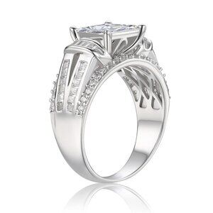 ▶Gorgeous Square CZ Princess Cut Trendy Engagement/Wedding Ring, K989